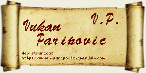 Vukan Paripović vizit kartica